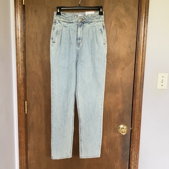 Relisting❌Super highrise straight woven denim jean pant quilted design waistband - Picture 5 of 17